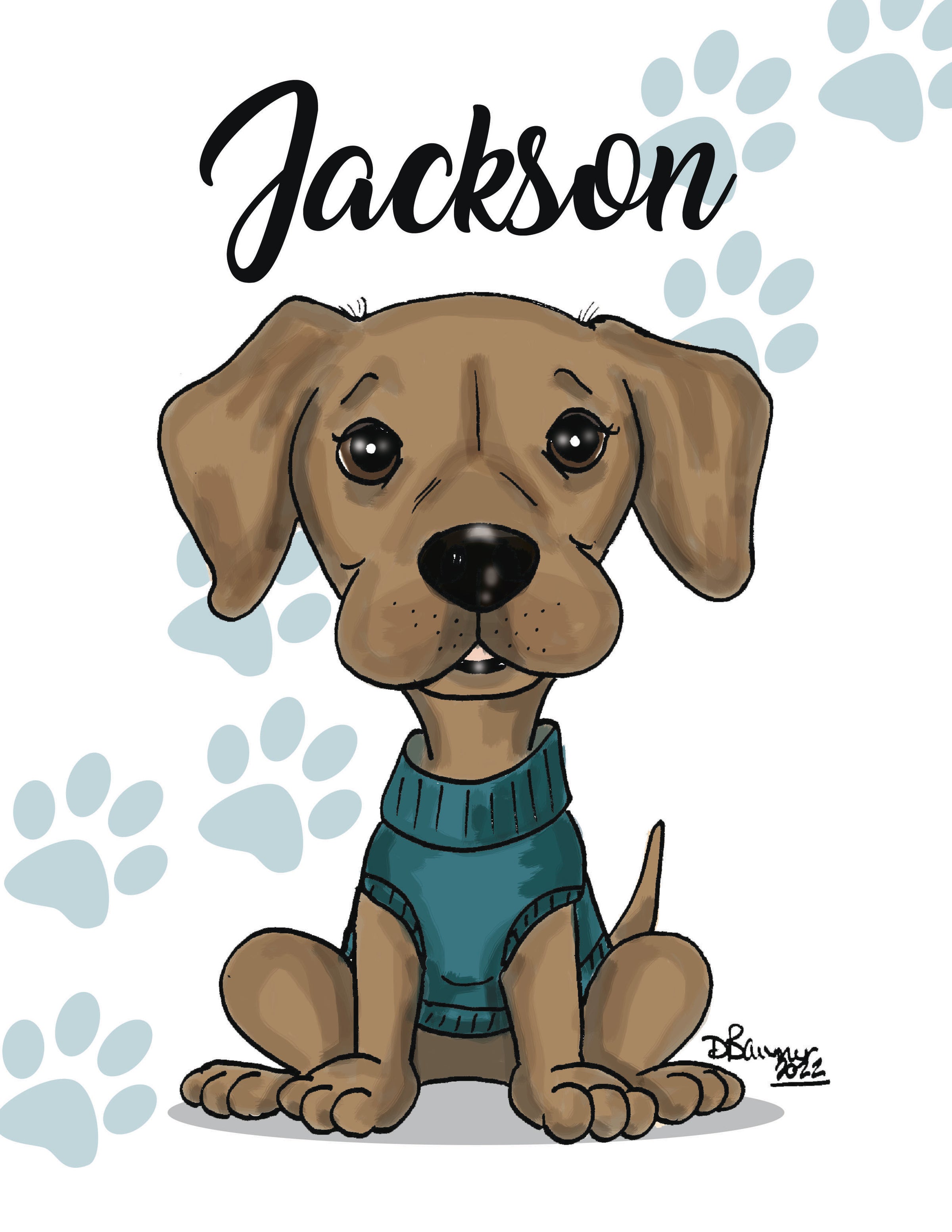 Digital 3 subject pet 2024 color caricature